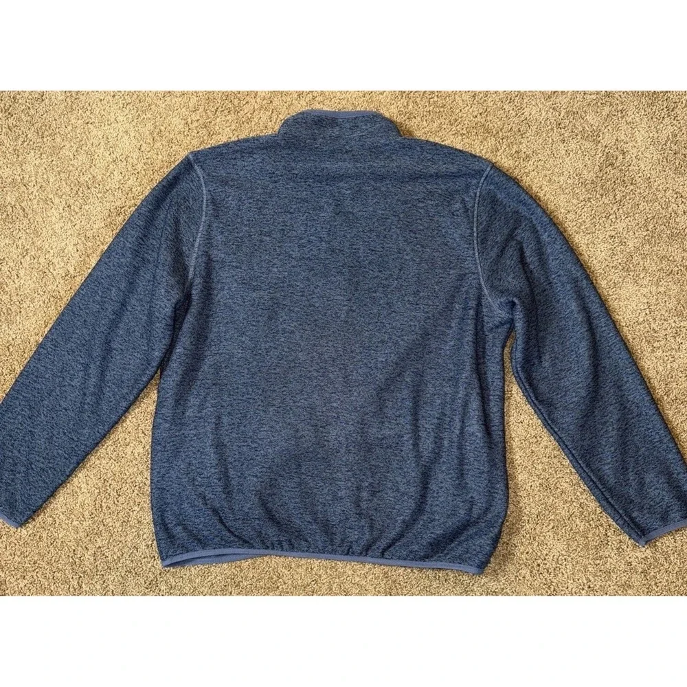 Eddie Bauer Men's Quarter Snap Warm Fleece Pullover with Pockets Blue‎ Sz XL